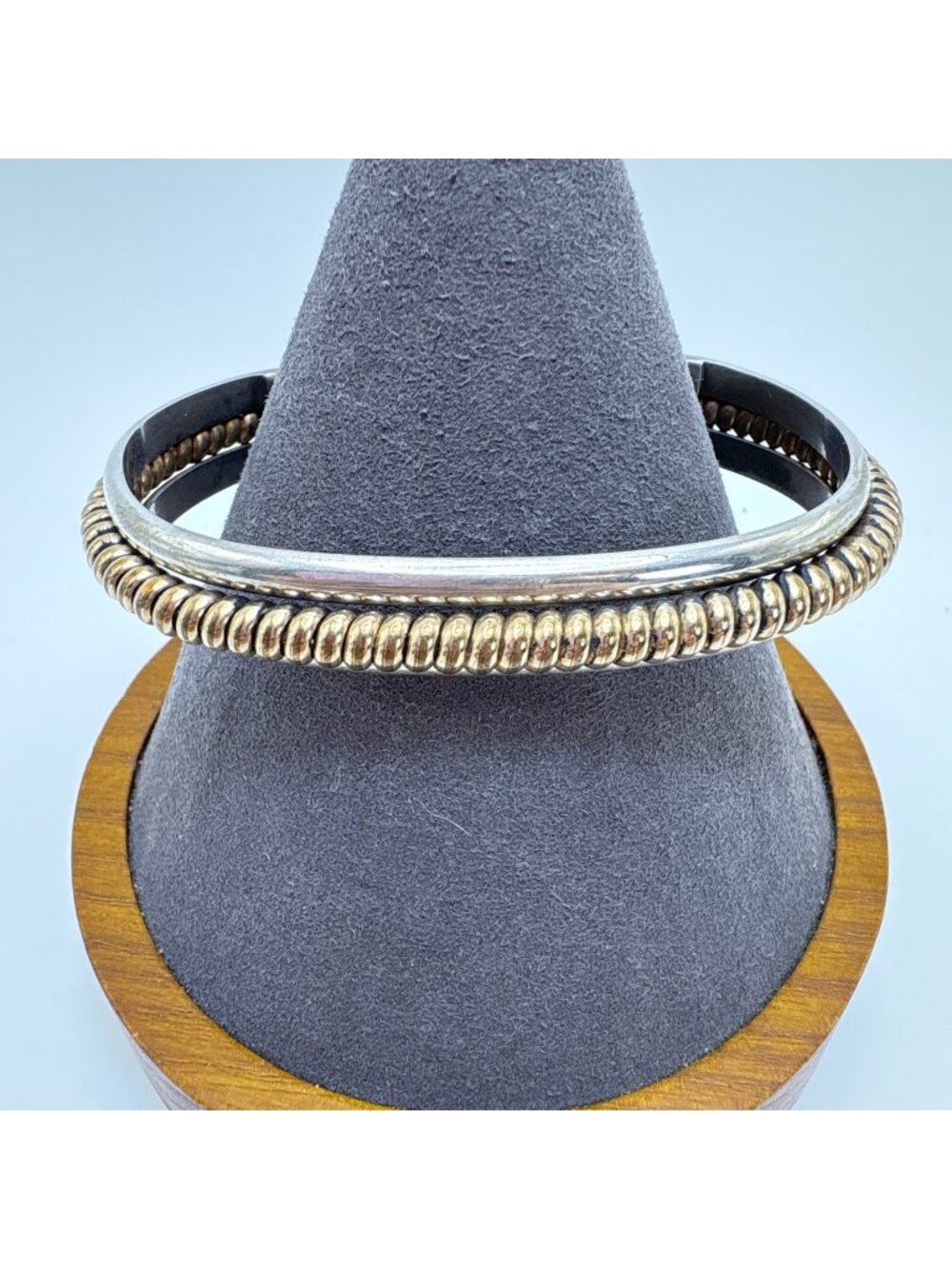 Open Cuff Bracelet 12k Gold Filled Sterling Silver 925 Size 7.5" Fit
